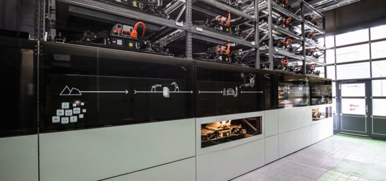 unidad almacenamiento baterias recicladas, audi, coche eléctrico